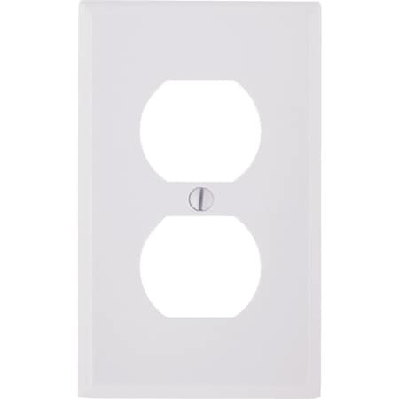 Leviton 1-Gang Smooth Plastic Outlet Wall Plate, White 020-88003